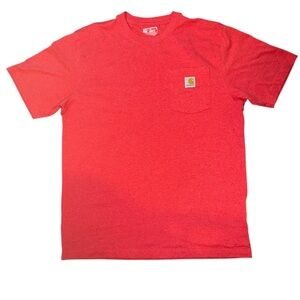 Medium Heather Red Color Loose Fit Short Sleeve Carhartt Shirt K87-M pre-owned